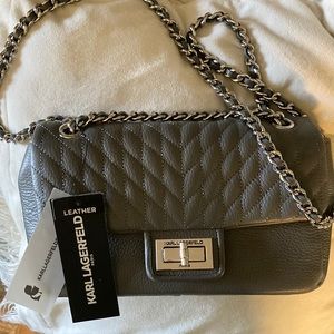 Karl Lagerfeld pebble leather bag